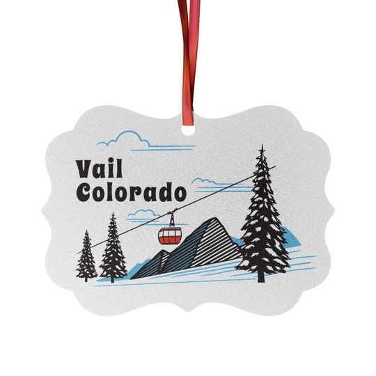 Discover Vail, Colorado Ornament Aluminum - Vail, Colorado Mountain Gondola Christmas Ornament, Xmas Gift