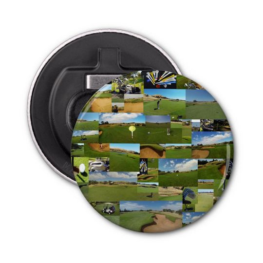 Discover Golf, Photo Collarge,  Magnetic Bottle Opener