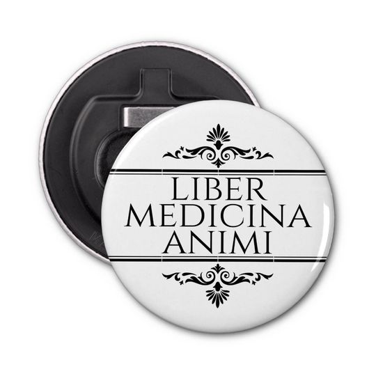 Discover Liber Medicina Animi Magnet Button Keychain Bottle Opener