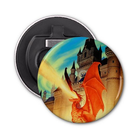 Discover Wizard and the Fire Dragon Bottle Opener Magnet