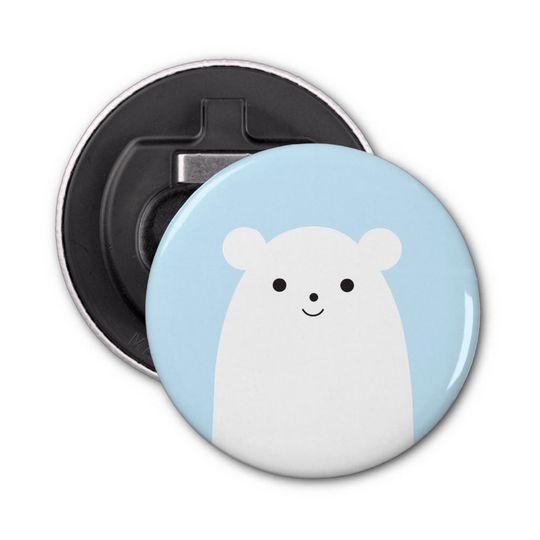 Discover Peekaboo Polar Bear Fridge Magnet Bottle Opener