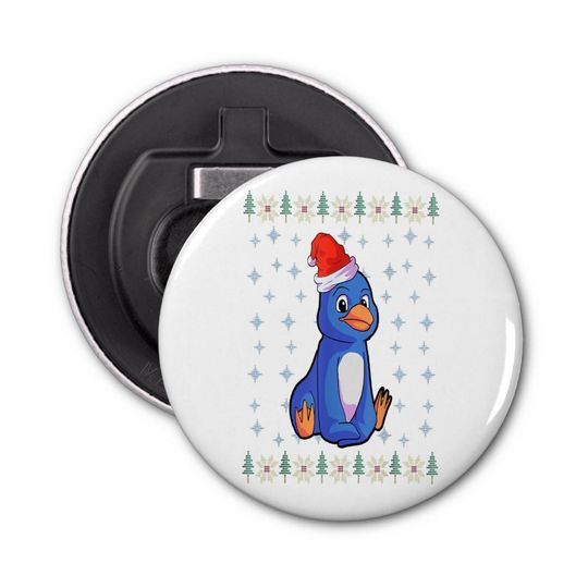 Discover Penguin Lover Button Bottle Opener with magnet