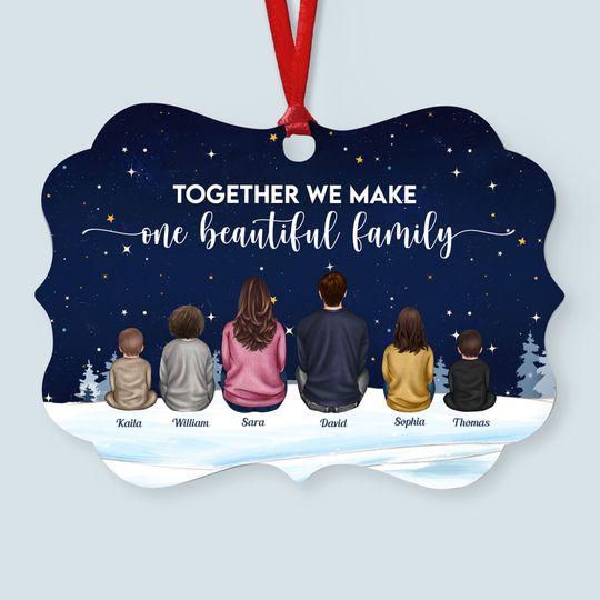 Discover Together We Make One Beautiful Family - Personalized Aluminum/Wooden Ornament
