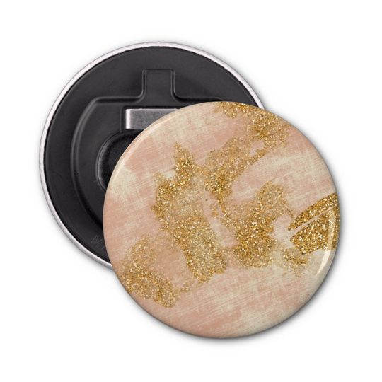 Discover *~* Textured Pink Gold Glitter Distressed Golden Bottle Opener
