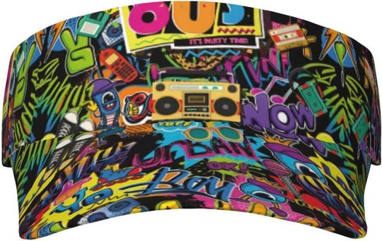 Discover Retro Fashion 80s 90s AOP Sun Visor Hats