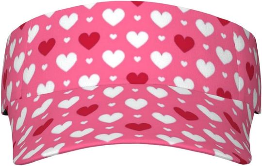 Discover Valentine's Day Hearts AOP Sun Visor Hats