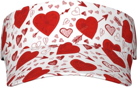 Discover Valentine's Day AOP Sun Visor Hats
