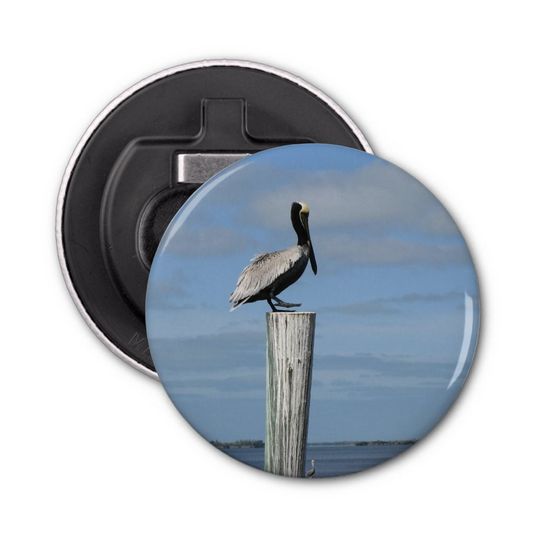 Discover Florida Pelican on a Post Magnetic Bottle Opener