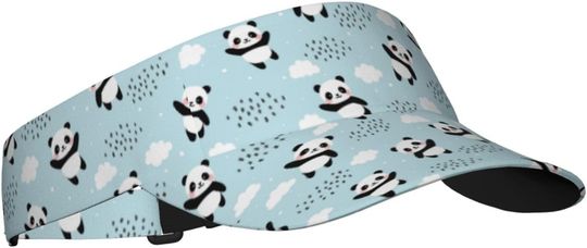 Discover Panda AOP Sun Visor Hats