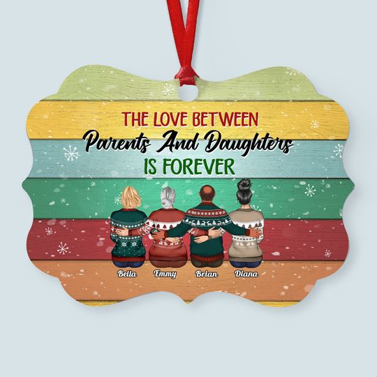 Discover The Love Between Family Is Forever - Personalized Aluminum Ornament - Christmas Gift Parents Ornament