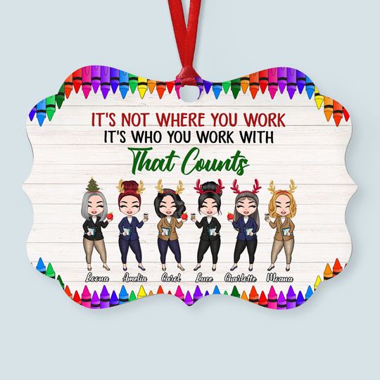 Discover It's Not Where You Work - Personalized Aluminum Ornament - Christmas Gift For Co-Workers