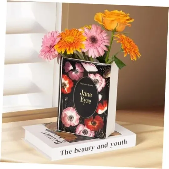 Discover Book Vase, Ceramic Flower Vase Modern Decorative Home Decor Gift Idea Jane Eyre