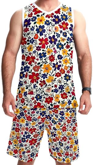 Discover Cute Colorful Floral Basketball Jersey Sets