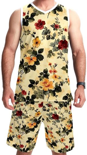Discover Small Floral Basketball Jersey Sets