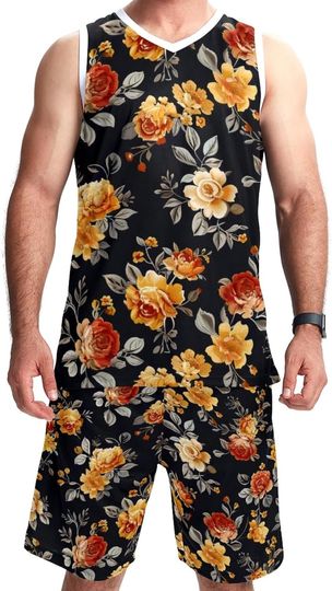 Discover Vintage Art Florals Basketball Jersey Sets
