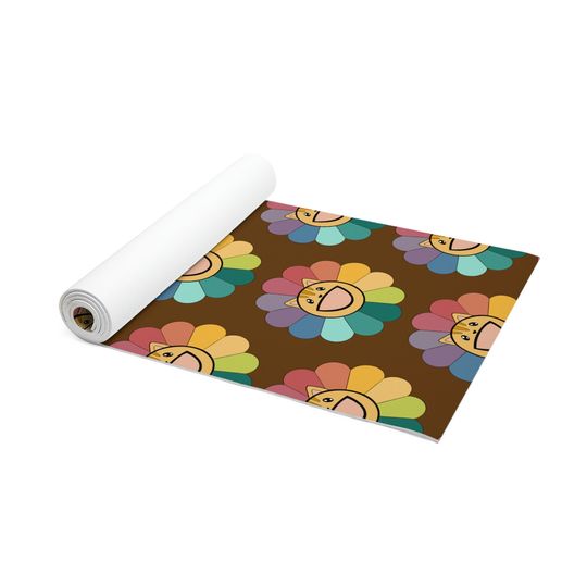 Discover Flower Meower. Foam Yoga Mat. Cat yoga mat, cute cat yoga mat