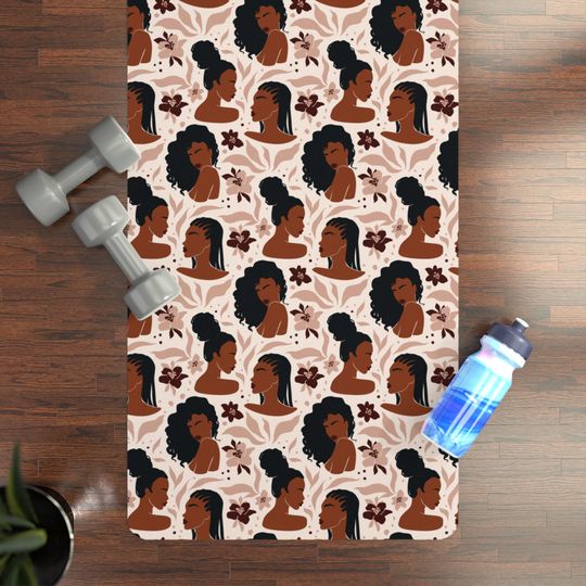 Discover Melanin Beauties Yoga Mat, African American Pilates Yoga Mat, Pilates Mat