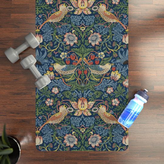 Discover William Morris Strawberry Thief Yoga Mat, Eco- friendly Natural Rubber Mat