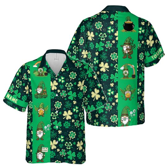 Discover Customize Name Lucky Leprechaun Shamrock Clover Hawaii Shirt