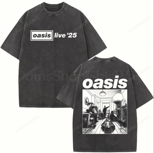 Discover Oasis Live 25 Tour 2025 Shirt   Retro Cotton Unisex Band Tee