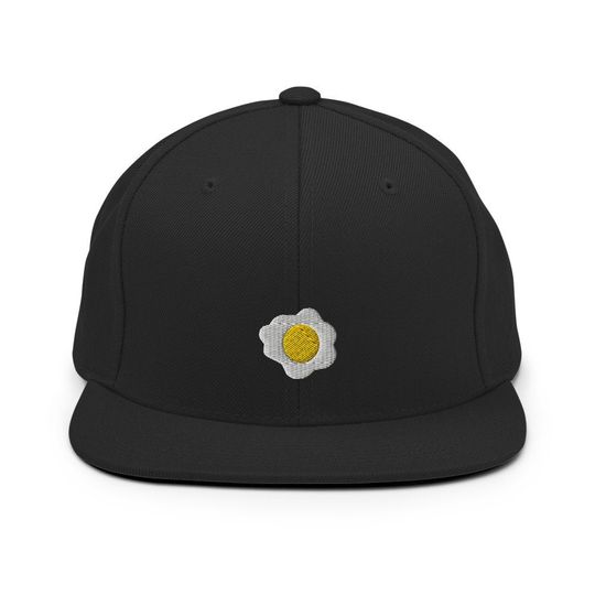 Discover Sunny-Side Up Egg Embroidered Snapback Hat, Cap Gift, Embroidered Snapback Hat