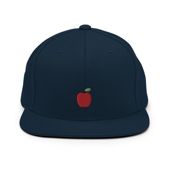Discover Apple Fruit Embroidered Snapback Hat, Cap Gift, Embroidered Snapback Hat, Flat Bill Snapback