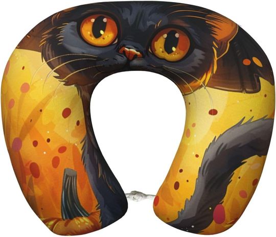 Discover Cute Cat Kitten Witch U-Shaped Travel Neck Pillows