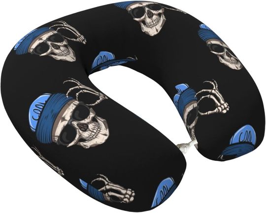 Discover Halloween Cool Skull U-Shaped Travel Neck Pillows