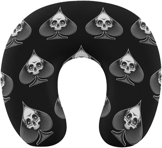 Discover Skull Poker Soft Memory U-Shaped Travel Neck Pillows