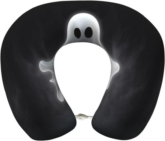 Discover Black and Halloween Ghost U-Shaped Travel Neck Pillows