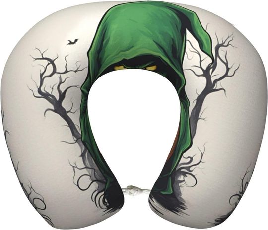Discover Green Ghost Horror Halloween U-Shaped Travel Neck Pillows