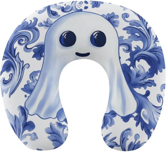 Discover Halloween Cute Ghost Memory U-Shaped Travel Neck Pillows
