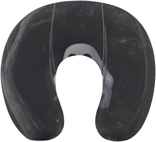 Discover Cartoon Ghost Reading A Book on A Swing U-Shaped Travel Neck Pillows