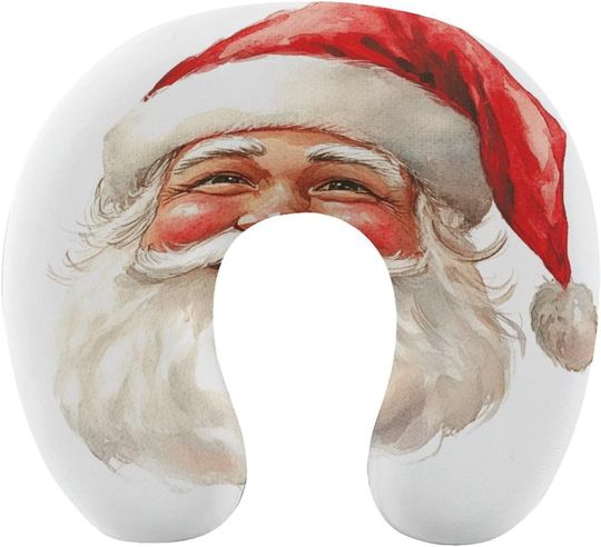 Discover Happy Santa Claus U-Shaped Travel Neck Pillows