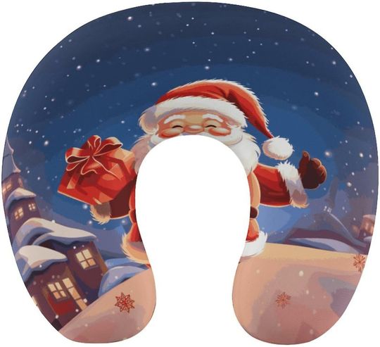 Discover Christmas Santa Claus U-Shaped Travel Neck Pillows