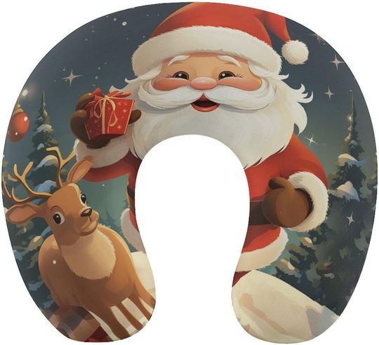Discover Pillow Travel Pillow Christmas Santa U-Shaped Travel Neck Pillows