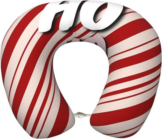 Discover Merry Christmas Red Pink U-Shaped Travel Neck Pillows
