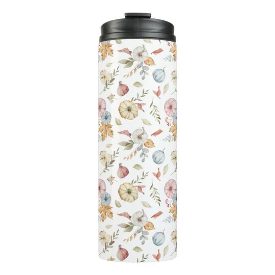 Discover Elegant Autumn Watercolor Pattern Thermal Tumbler