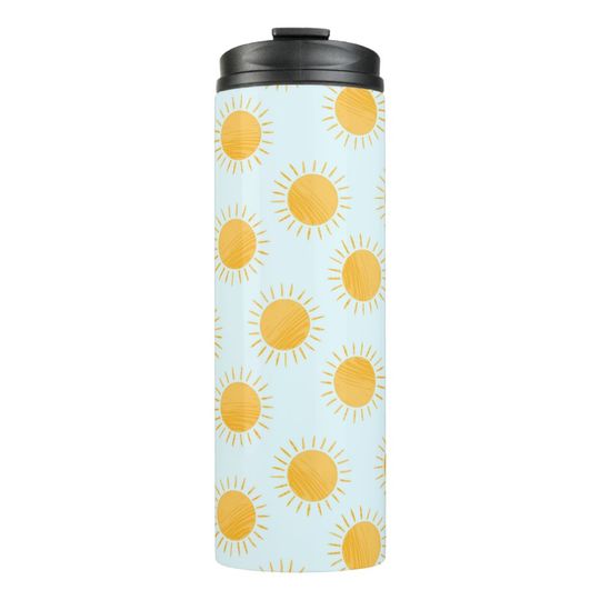 Discover Sunshine Doodle Day Pattern Thermal Tumbler