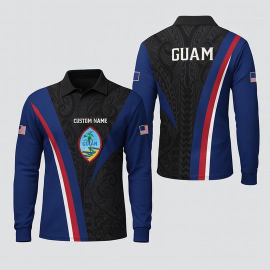 Discover Custom Canada Maple Leaf Polo Shirt  Personalized Long Sleeve Canadian Flag Design