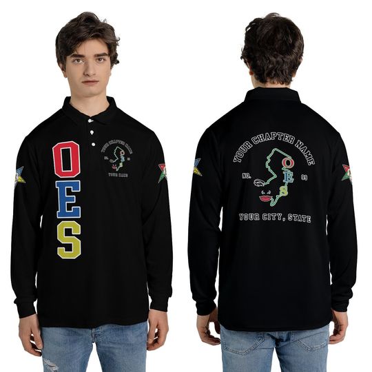Discover Personalized OES With State Line Order of The Eastern Star Long Sleeve Polo Shirt