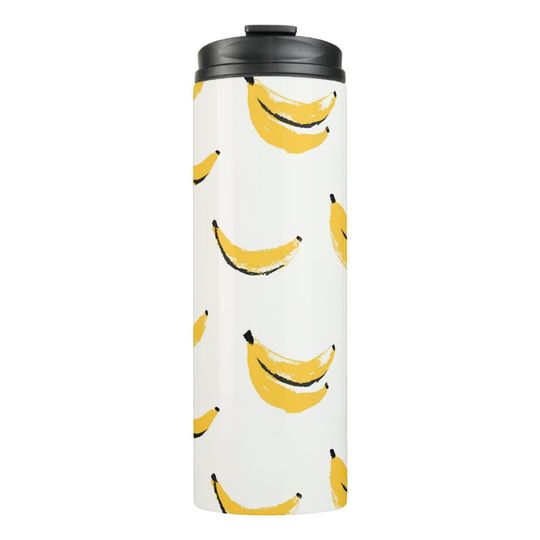 Discover Hand-drawn bananas, stylish seamless pattern. thermal tumbler