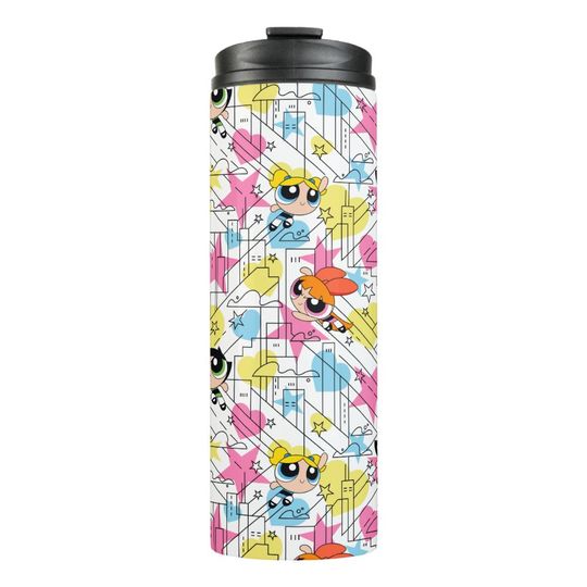 Discover Powerpuff Girls Townsville Pattern Thermal Tumbler
