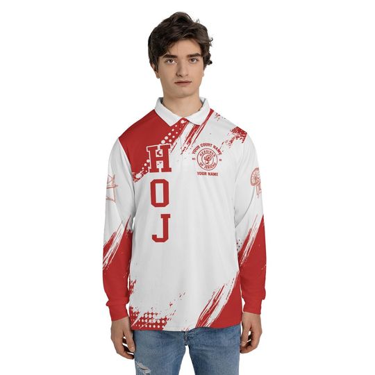 Discover Customized HOJ Heroines Of Jericho Custom Your Court Long Sleeve Polo Shirt