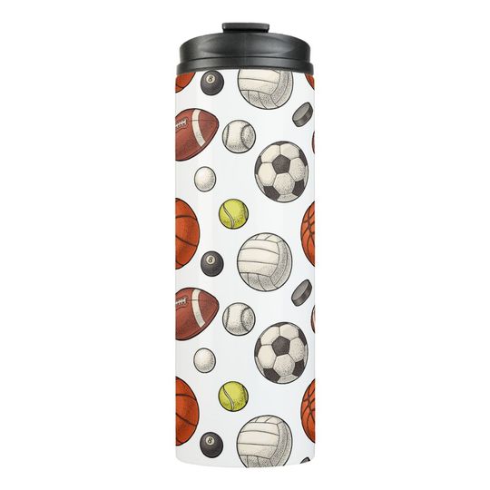 Discover Sports Equipment Pattern Thermal Tumbler