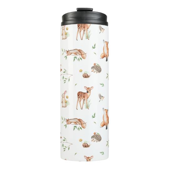 Discover Cute Woodland Animal Friends Pattern Thermal Tumbler