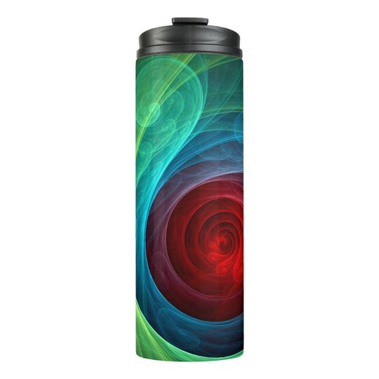 Discover Red Storm Floral Modern Abstract Art Color Pattern Thermal Tumbler
