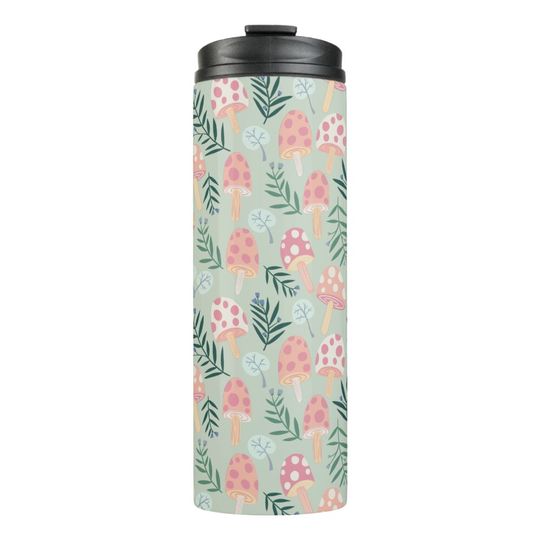 Discover Magic Mushrooms Forest Pattern Thermal Tumbler