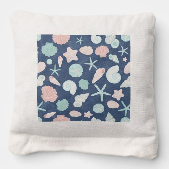 Discover seashells pattern cornhole bags