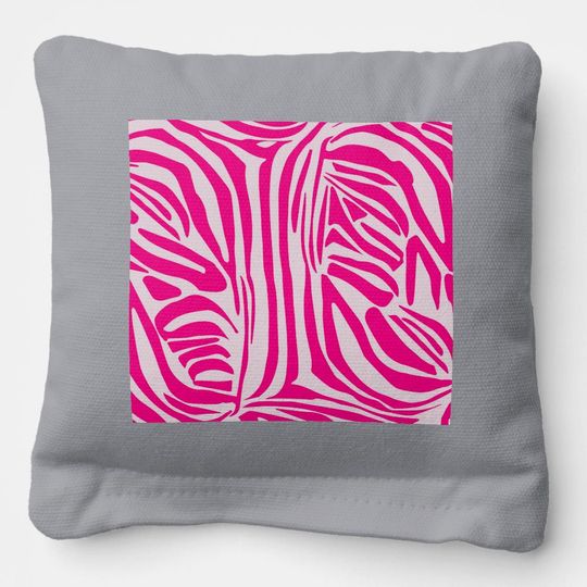Discover Pink zebra print cornhole bags